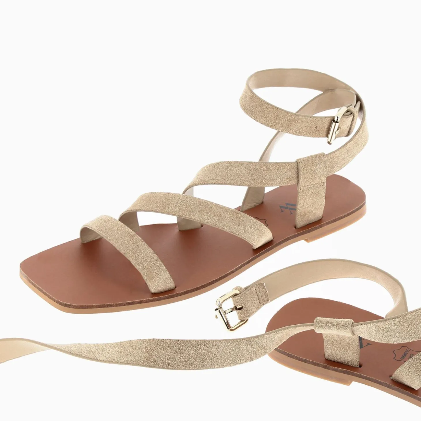 Sandales Plates Swann A Brides Beiges