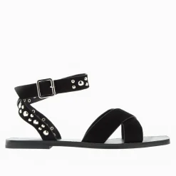Sandales Plates Zora Noires A Clous