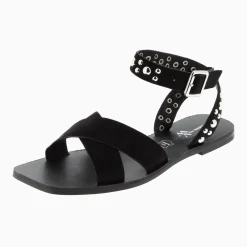 Sandales Plates Zora Noires A Clous