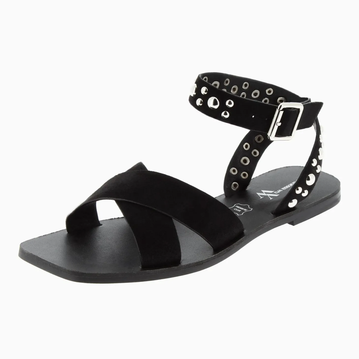 Sandales Plates Zora Noires A Clous
