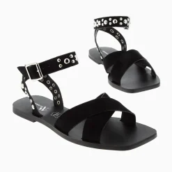 Sandales Plates Zora Noires A Clous
