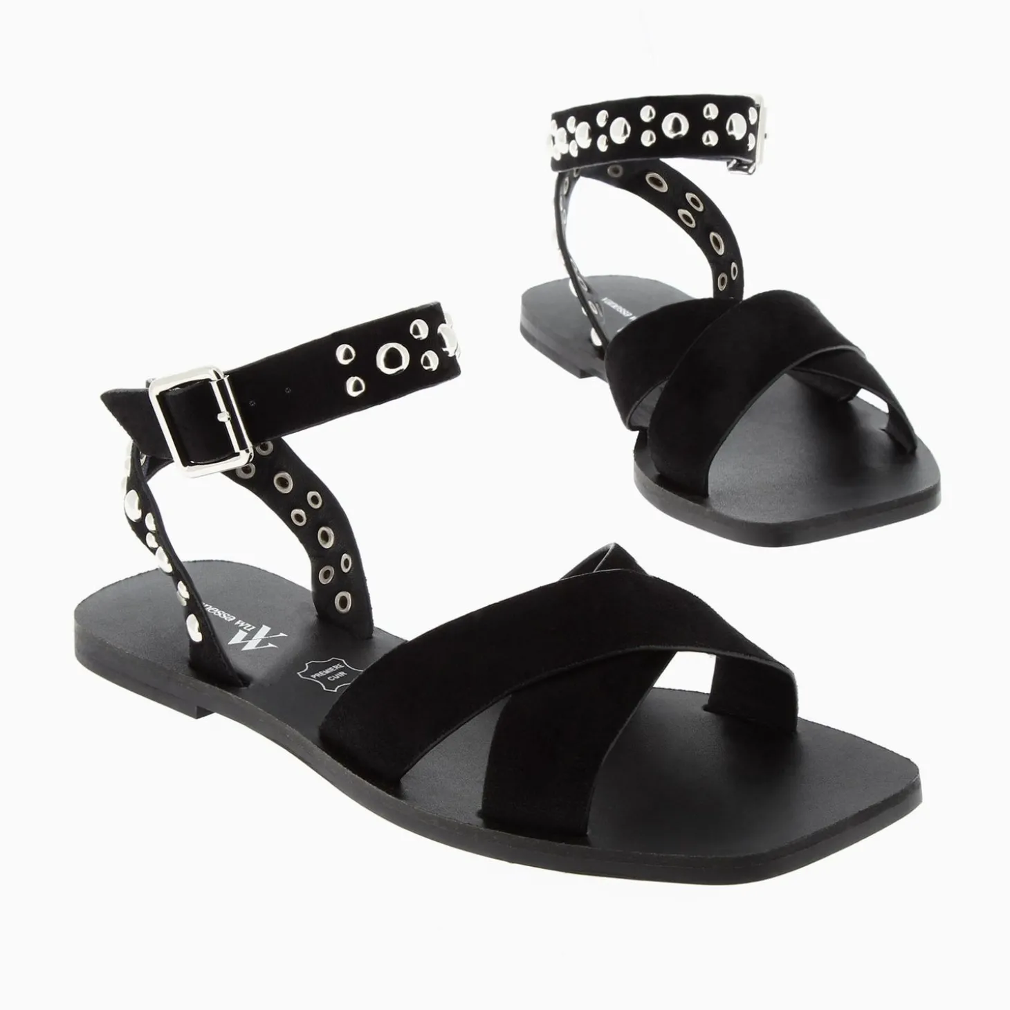 Sandales Plates Zora Noires A Clous