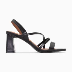 Sandales Priscilla Noires A Fines Brides Et Talon Haut