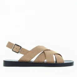 Sandales Terry Beiges A Brides Croisees
