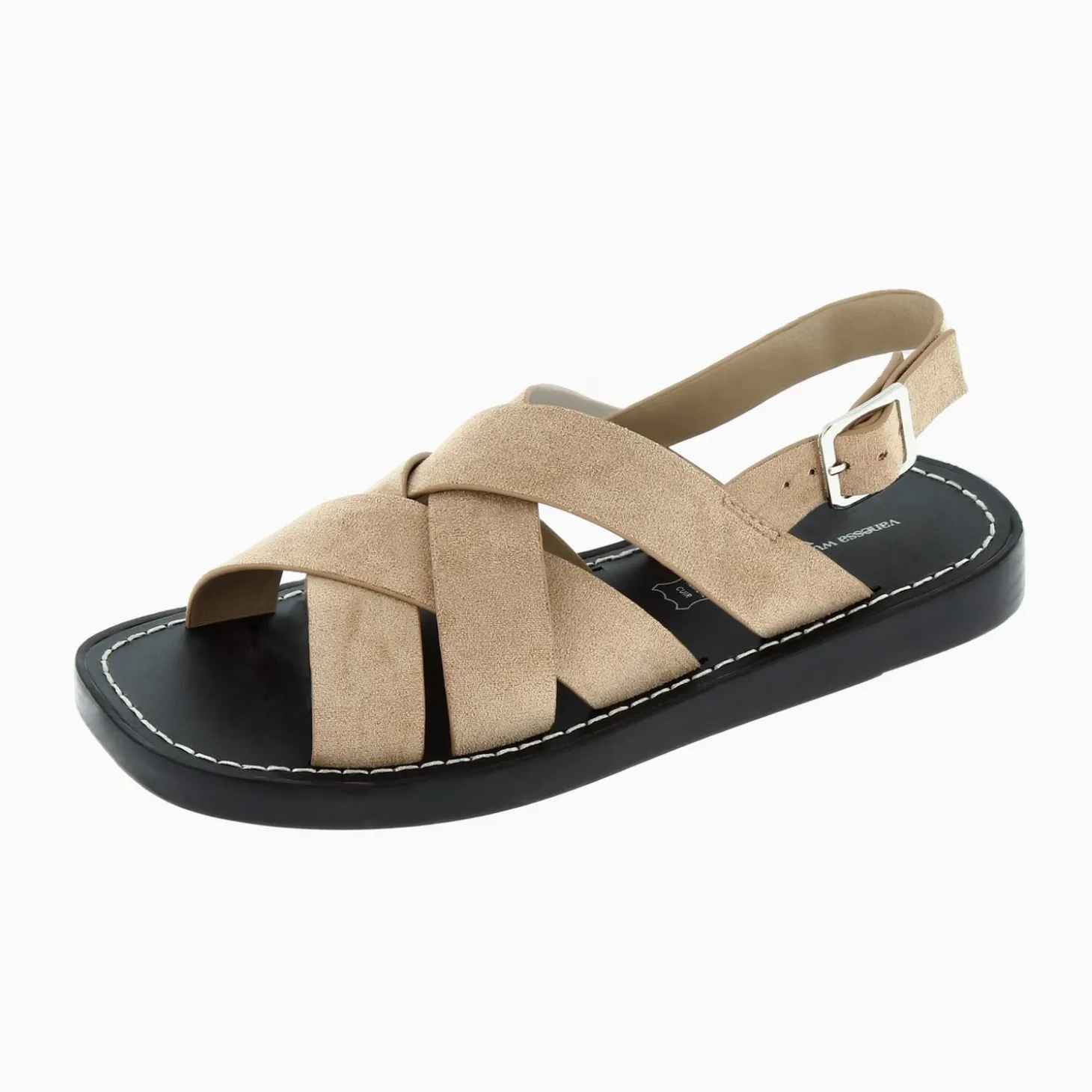 Sandales Terry Beiges A Brides Croisees