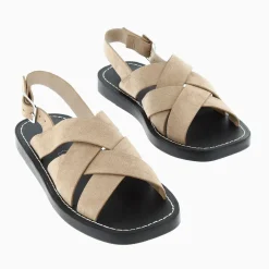 Sandales Terry Beiges A Brides Croisees