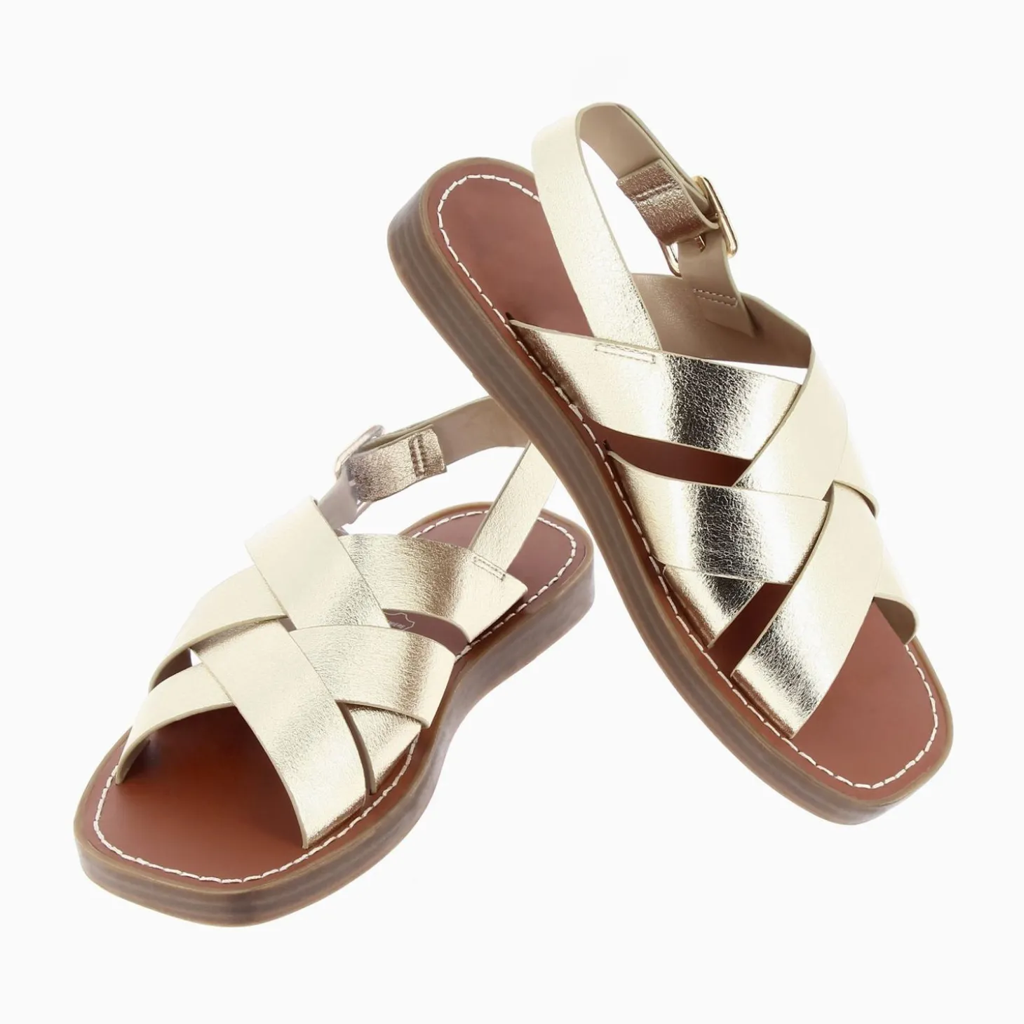Sandales Terry Or A Brides Croisees
